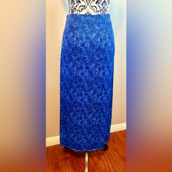 & OTHER STORIES Paris Atelier Blue Leopard Print Midi Skirt - Picture 5 of 9